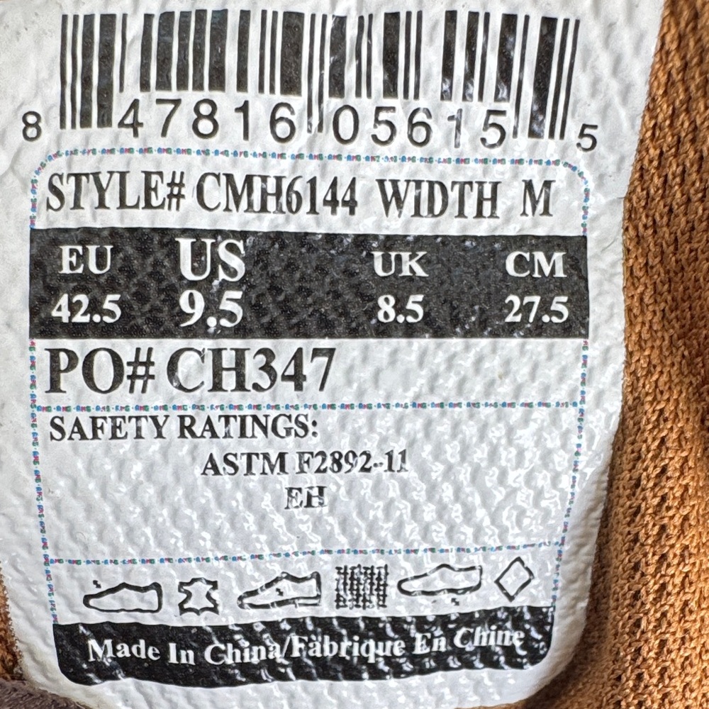 Carhartt Brown Work Boots with Orange Accents - Picture 2 of 13